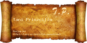 Tani Priszcilla névjegykártya